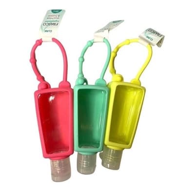 Kit 3 Porta Álcool Gel Chaveiro Silicone Pendurar Na Bolsa