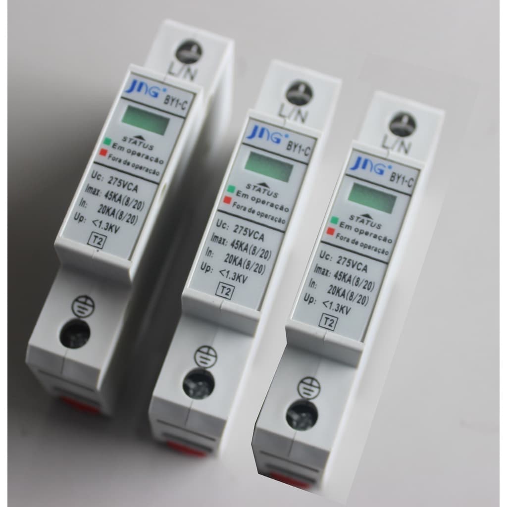 Dispositivo Protetor De Surto ( Dps ) modelo By1-c 45ka composto por ( 3 Unidades L/N ) marca JNG