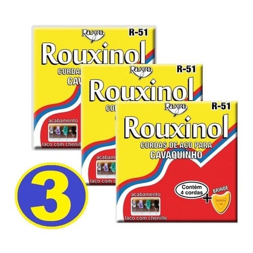 Encordoamento Rouxinol Para Cavaquinho  R-51 Kit Com 3 Jogos