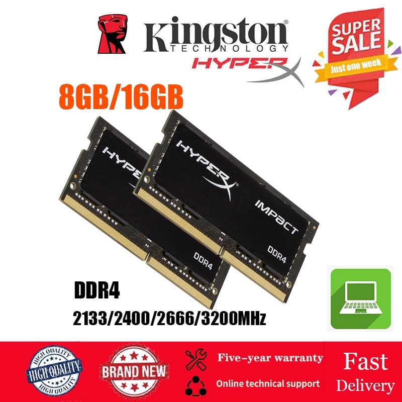 Kingston Hyperx 4GB/8GB/16GB Memória laptop RAM DDR4 2400/2666/3200Mhz  SODIMM  FOR Notebook