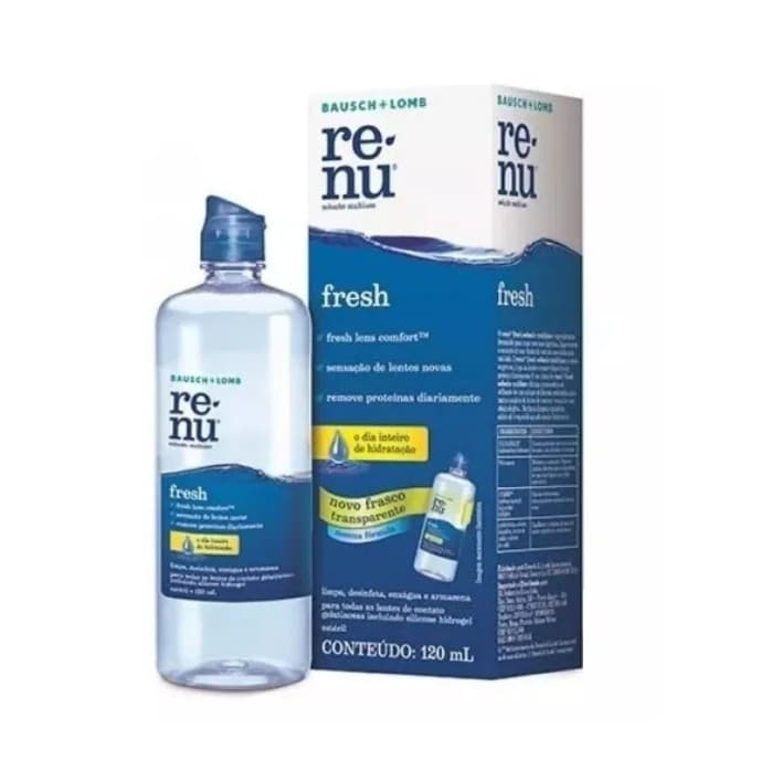 Renu Fresh 120ml - Solução de limpeza para lentes de contato gelatinosas