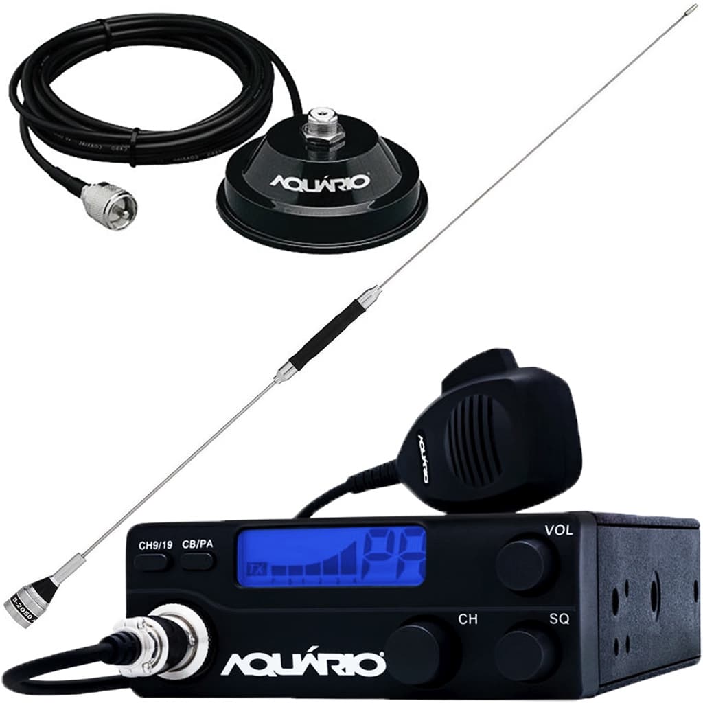 Radio Móvel Px 40 Canais RP-40 Antena Bobina Central 67cm B-2050 Suporte Magnético com Cabo 4 metros M-700K