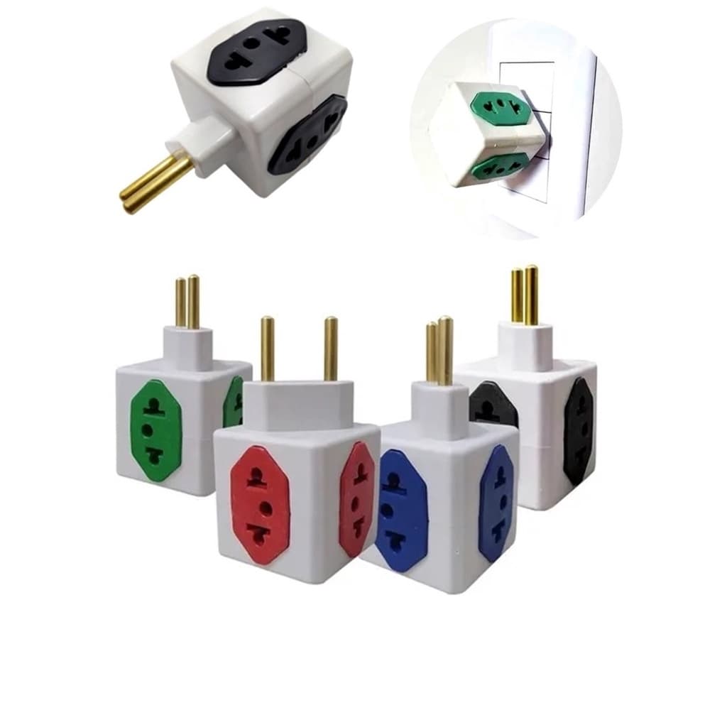 Adaptador Benjamin Cubo 4 Tomadas Coloridos Unidade