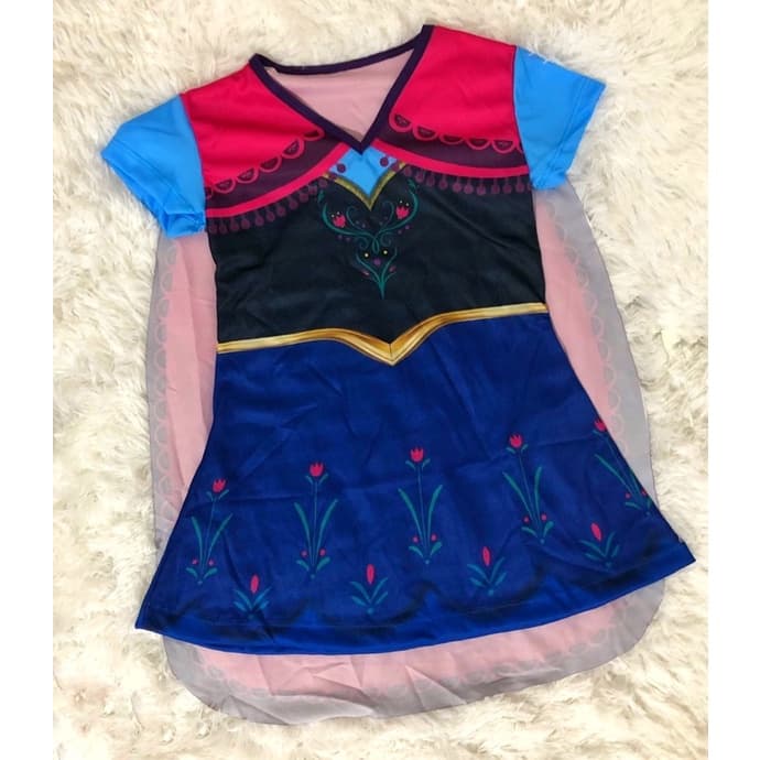 Fantasia Temática Anna Frozen Elza Infantil Feminina Princesa Barato Menina Promoção