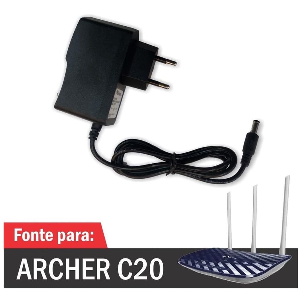 Fonte Para Roteador Tp-link Archer C20 ( Carregador / Cabo de Forca / Cabo de Energia ) - R1126