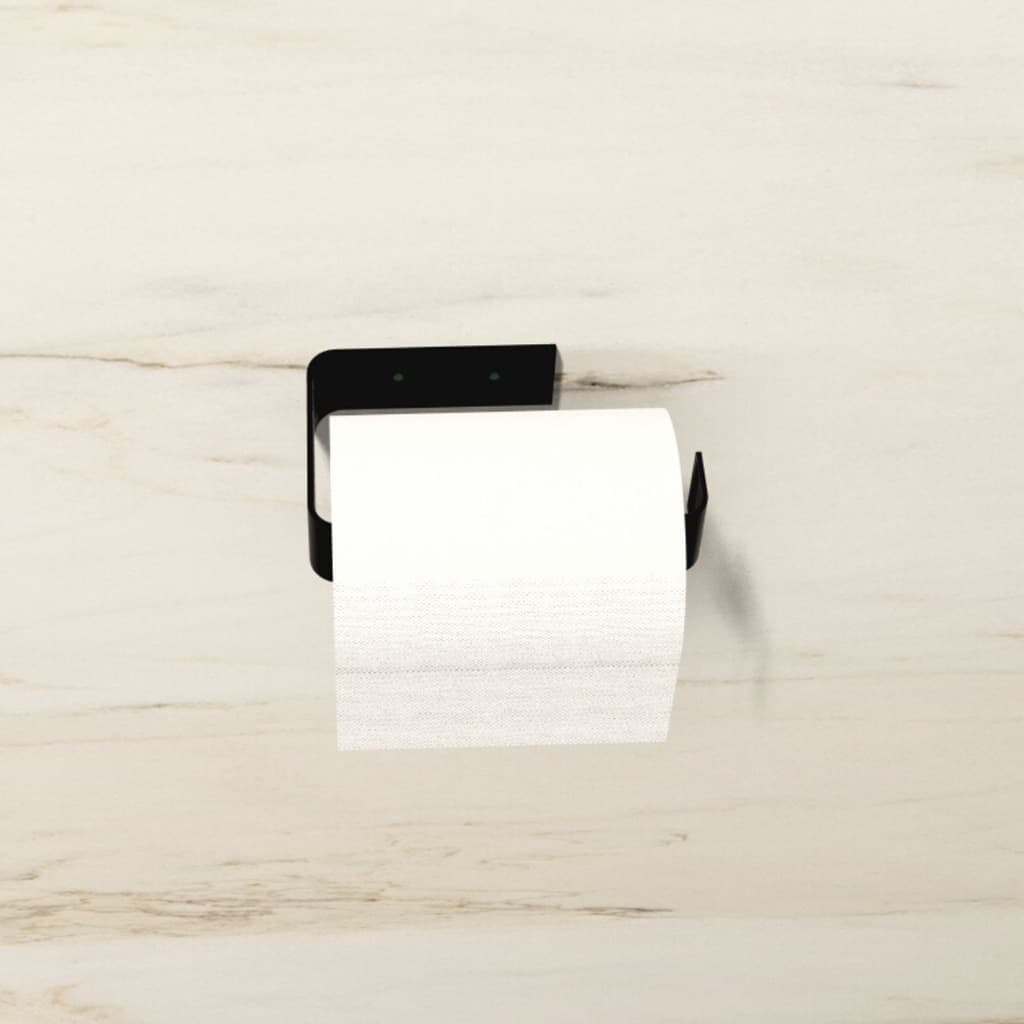 Suporte Porta Papel Higiênico dupla face Preto Fosco Acessórios Banheiro Lavabo