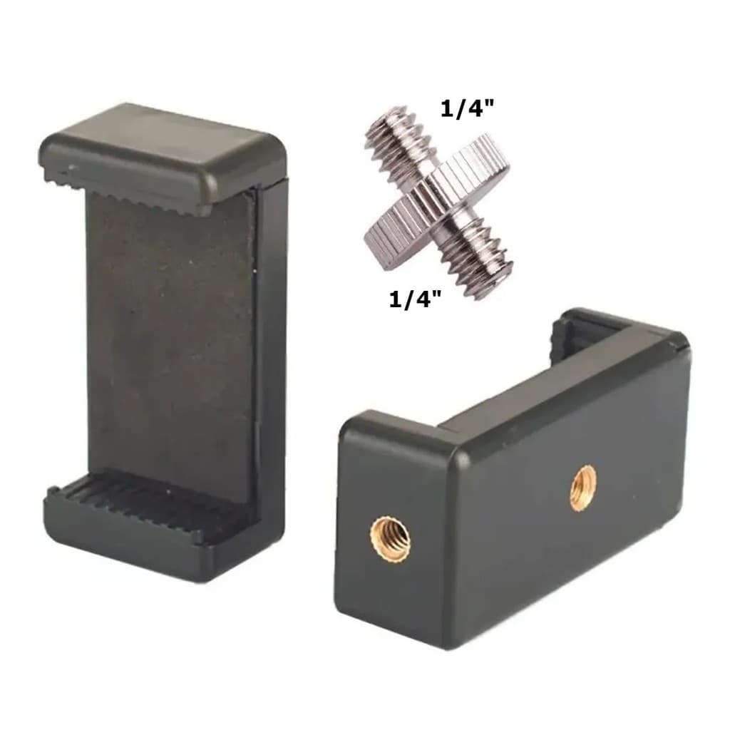 Suporte Celular Clip Parafuso Rosca 1/4 Tripé Ring Light