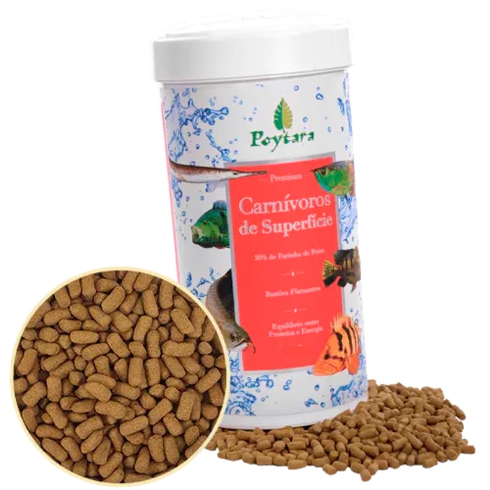 Ração Poytara Premium Carnívoros De Superfície 85g
