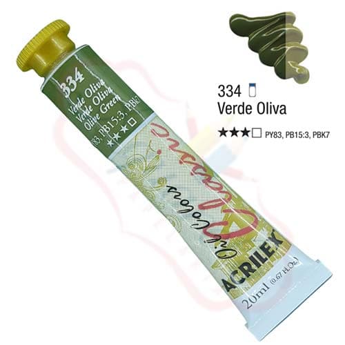 Tinta à Óleo Acrilex Bisnaga 20ml - Verde Oliva 334