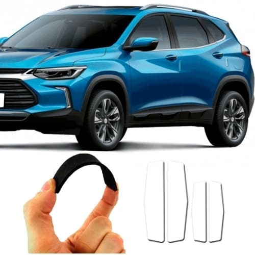 4 Protetor De Porta Resinado Emborrachado Relevo Cruze