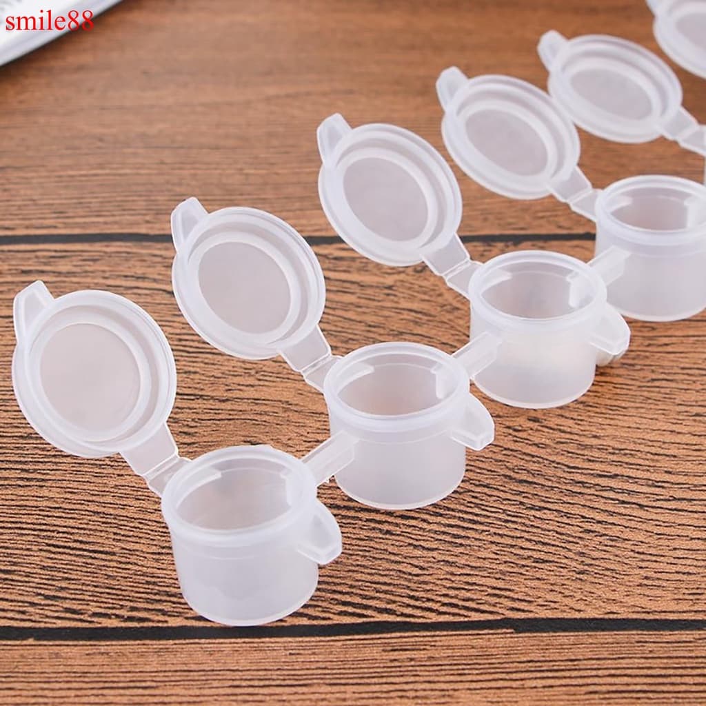 Smile88 10 Tiras 60 Potes Tiras De Pintura Vazia Mini Caixa De Pintura Pod Artes Artesanato Recipientes De Armazenamento