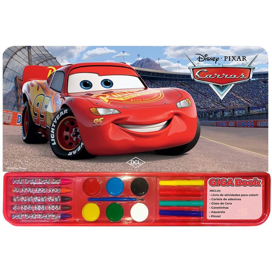 Disney - Giga Books - Carros 3 - Livro com aquarela e giz de cera