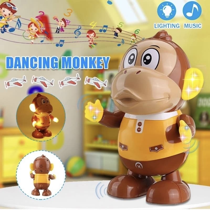 Brinquedo Infantil Macaco robô Dançarino Com Luzes e Música pop