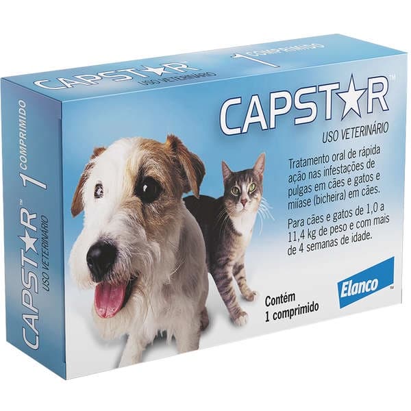 Capstar 11,4mg para Cães e Gatos de 1,0 a 11,4kg com 1 Comprimido