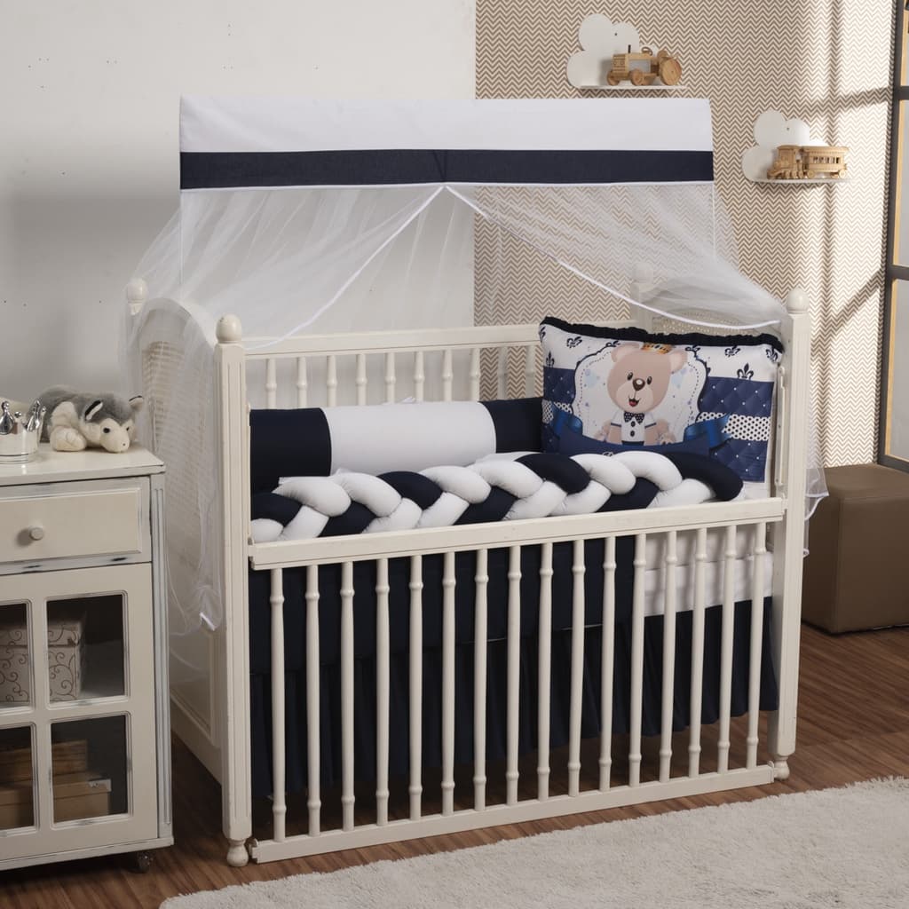 Kit Protetor Berço Trança -Ursinho Príncipe C/ 9 Pçs