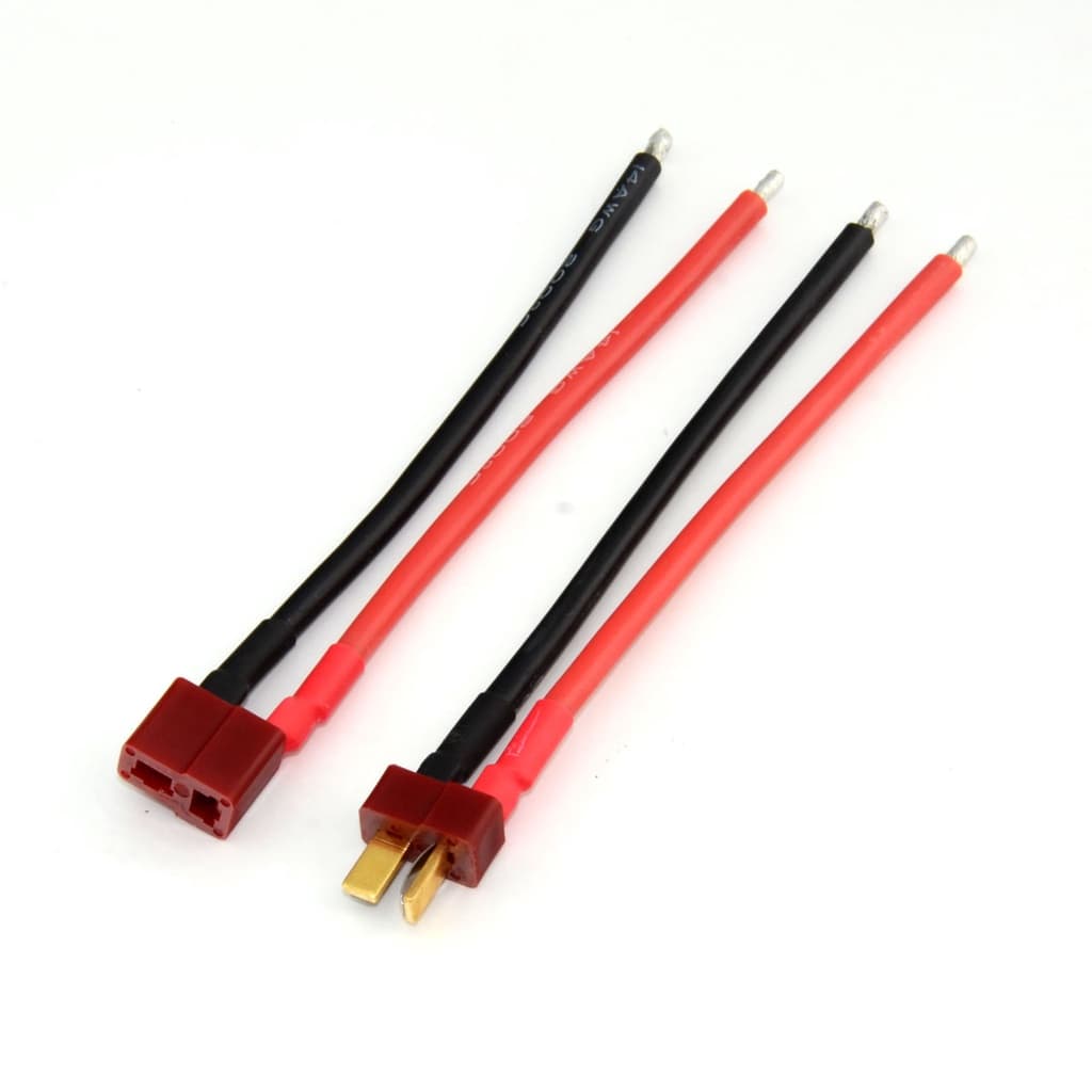 1 Par Deans T Plug Fêmea Conector 100mm Fio 14AWG Cabo Para RC Lipo Bateria Quadcopter