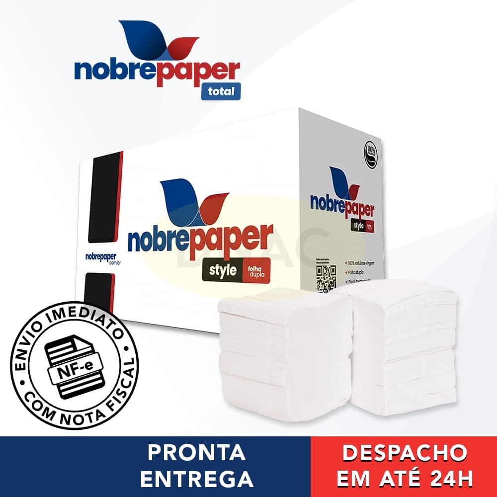 Papel Higiênico Interfolhado Folha Dupla Com 8 Mil Folhas Nobre