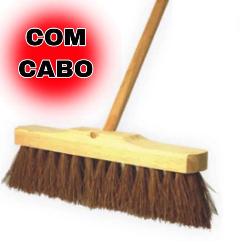 vassourao gari piaçava  40cm com cabo