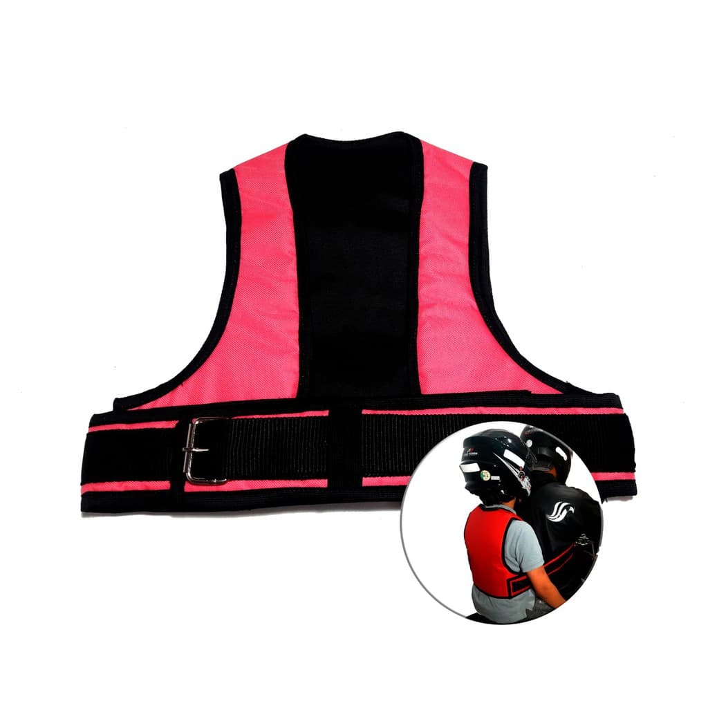 Colete De Segurança Infantil Para Moto - Rosa