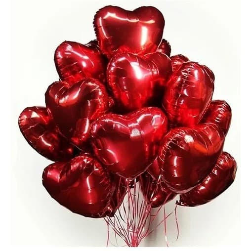 Kit 2, 5, 10, 15 ou 20 Balões de Coração Metalizado Vermelho