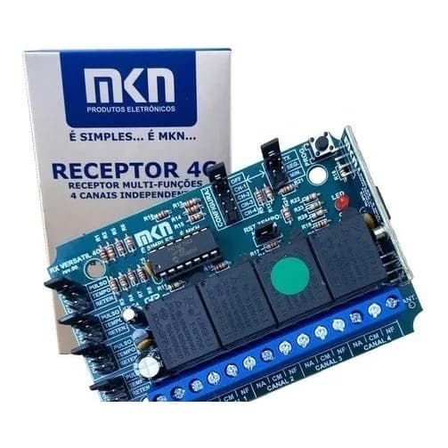 Receptor Portão Eletrônico 4 Canais Multi Funções 248tx Mkn