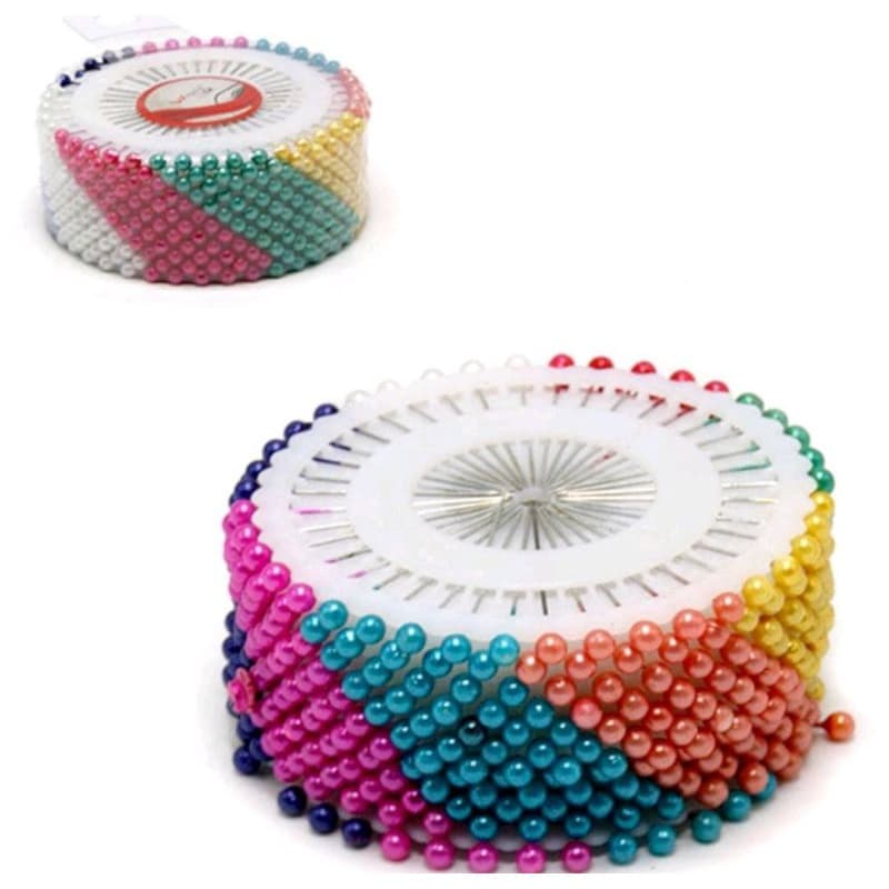 Alfinetes Cabeça no Disco colorido para Costura e Artesanato