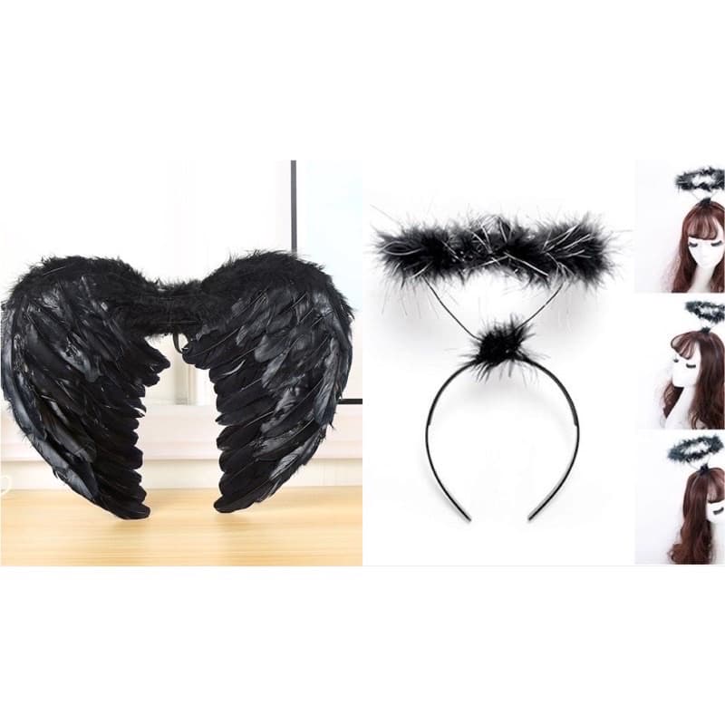 Kit Anjinha (Tiara Anjo + Asa de Anjo) Infantil e adultos