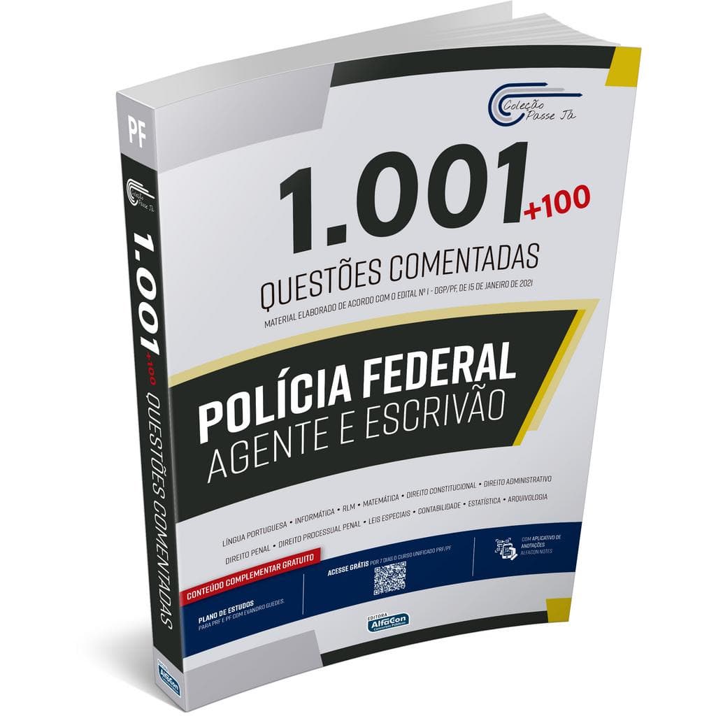 PASSE JÁ – 1001 POLÍCIA FEDERAL: Agente e Escrivão -  Ed. Alfacon - PROMOÇAO DA SEMANA!