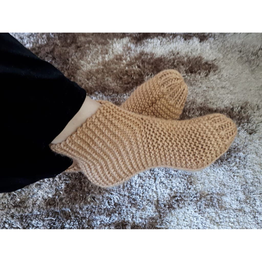 Meia de Lã Adulto - Sapatinho  lã Adulto - Sapatilha de lã Adulto - Sapatinho  tricô Adulto - Sapatilha de tricô Adulto