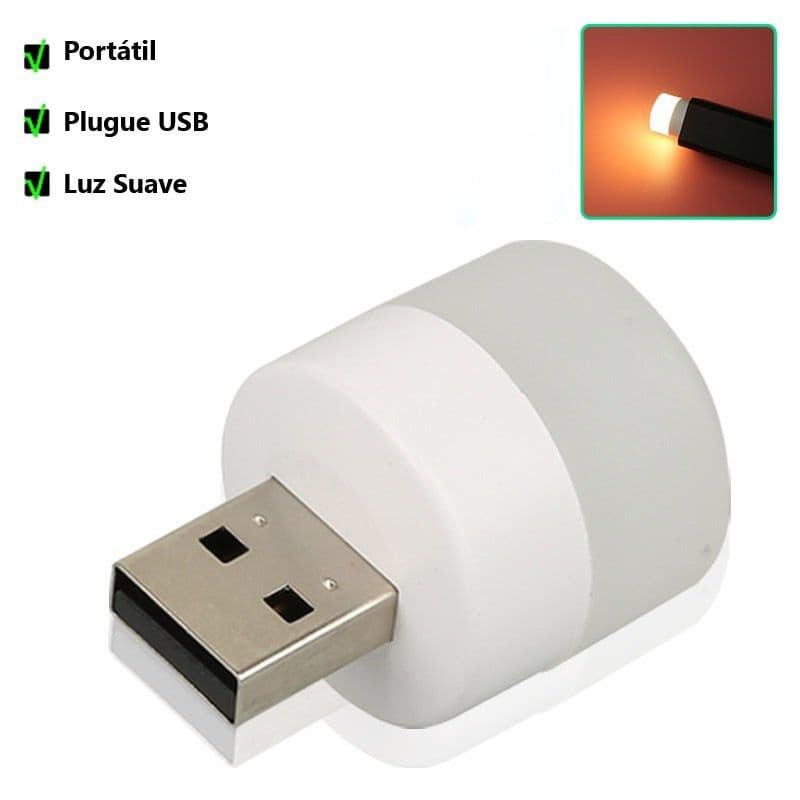 USB Lâmpada LED Portátil Mini Noite Luz Redonda Pequena Do Computador Móvel De Alimentação luz quente