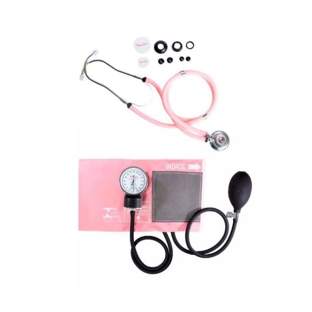 Esfigmomanômetro + Estetoscópio Rosa