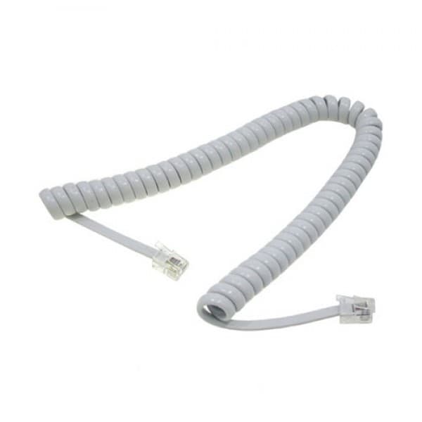 Cabo cordao espiral para interfone / telefone RJ11 2 metros