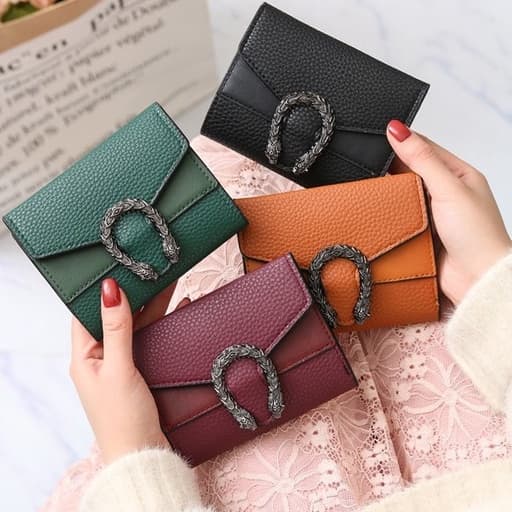 Carteira com fecho personalizado de Dragão/Carteira Couro