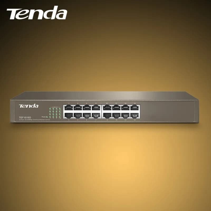 Switch Tenda De Mesa 16 Portas Ethernet 10/100 Mbps Tef1016d