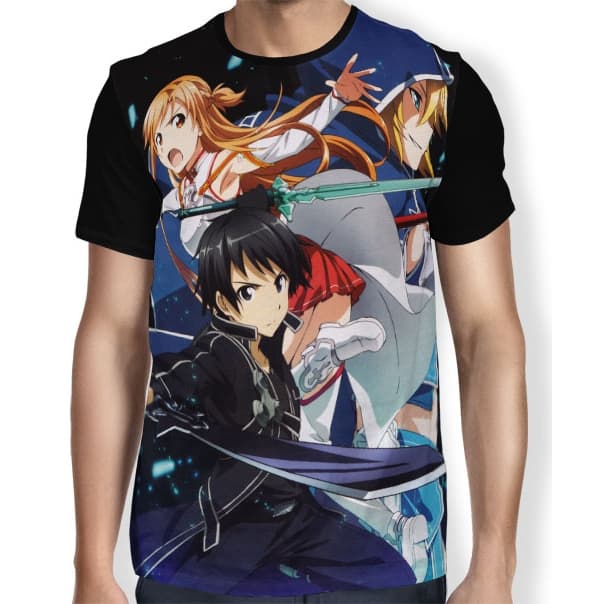 Camisa Full Fight - Sword Art Online - Kirito - Asuna