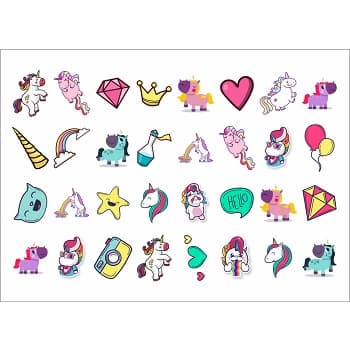 Tatuagens Temporárias 32 pçs - Unicórnio