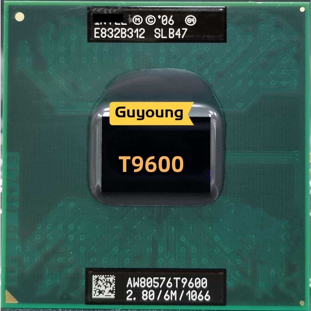 Core 2 Duo T9600 SLG9F SLB47 2.8 GHz Processador De CPU De Dupla Rosca De Núcleo Duplo 6M 35W Soquete P
