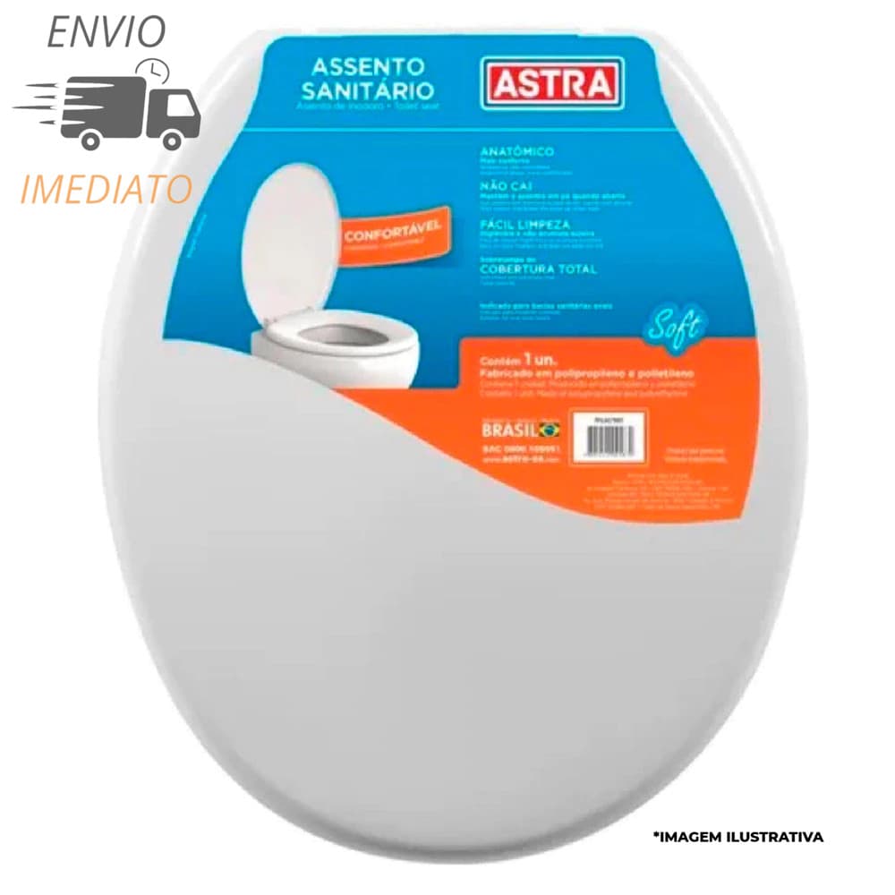 Assento Sanitário Oval Anatômico Convêncional Astra (Não Almofadado)