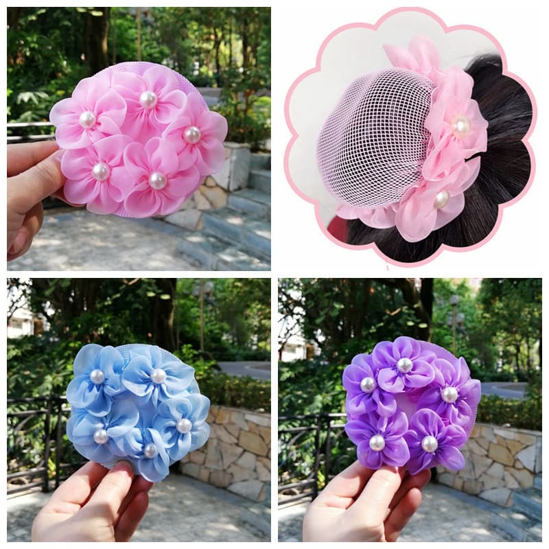 Girl Bun Cover Snood Hair Net Redes De Cabelo Latino Ballet Dança Crochê Snoods