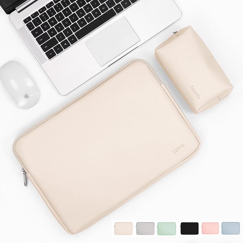 Capa De Couro Simples E Macia Baona Bolsa Para Laptop À Prova D'água iPad Macbook Air Pro 11/12/13/14/15.6 Polegadas