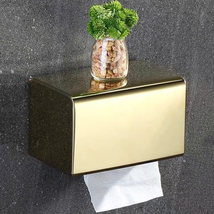 Suporte De Papel Higiênico Para De 20cm De Comprimento Ouro Caixa De Lenços Parede Acessórios De Banheiro