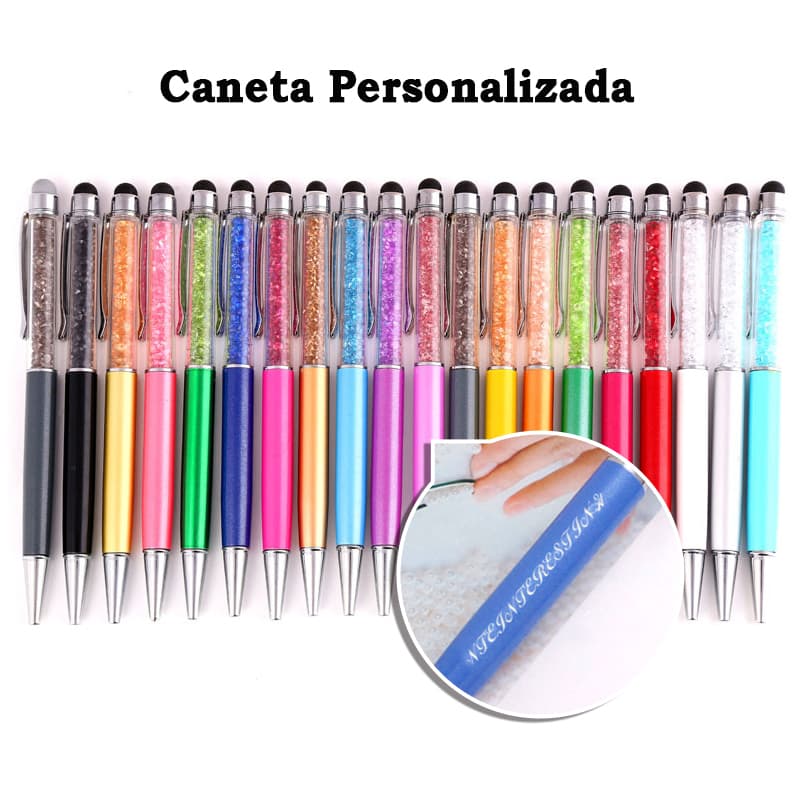 Caneta Personalizada Diz Seu Nome Touch Stylus Ensível Ao Toque 0.7mm Tinta Preto