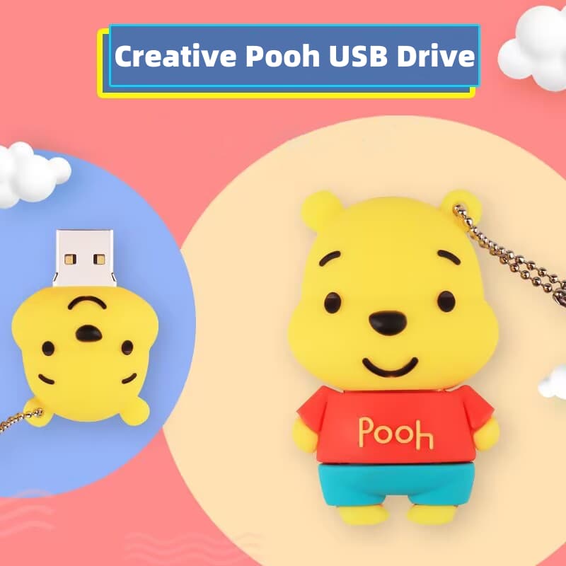 Winnie the Pooh Pen drive De silicone mini plug-and-play USB 2.0 1gb 2gb 8gb 162gb 64gb 128gb 2tb
