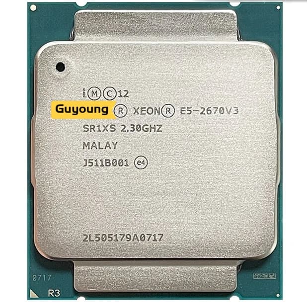 YZX Xeon E5 2670 V3 E5-2670V3 SR1XS Processador De CPU X99 2,30ghz 30M 12-CORES LGA2011-3