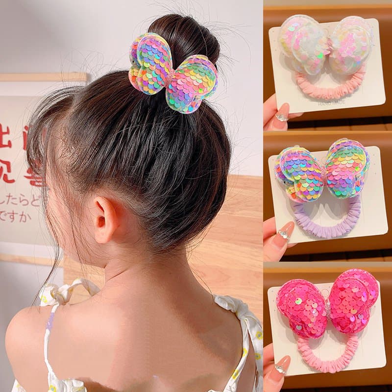 Corda De Cabelo Borboleta , Laço , Cabeça , Trança De Rabo De Cavalo , Acessórios Touca De Borracha