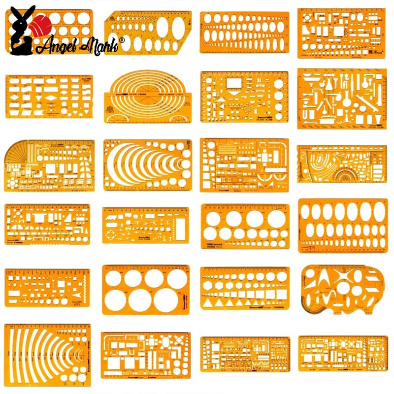 Angel Mark Arquiteto Multiuso Desenho De Modelos De Casa Plano Interior E Ferramenta Móveis Régua oval Circular Jinsihou