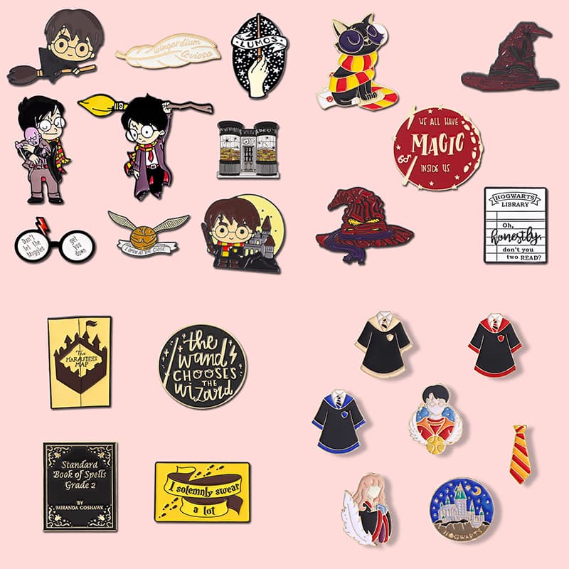 Anime Wizard Academy Esmalte Pin Chapéu Mágico Castelo Broche Lapela Emblemas Mochila Acessórios Presente Para Amigos