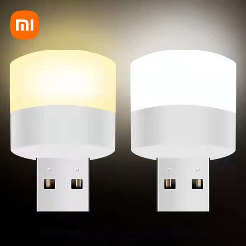 10PCS Luzes De Livro USB Presença Luz Mini Plug Lamp Power Bank Carregando Pequena Proteção Dos Olhos De Leitura Redonda