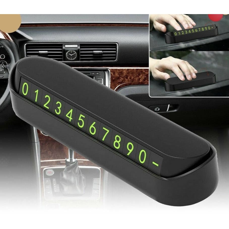 [READY STOCK] Cartão De Estacionamento Temporário Do Carro Placa De Número Luminoso De Telefone