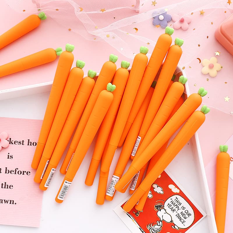 Cenoura Fofa Gel Suave Caneta Preta Neutra Vegetal Estilo À Base De Água